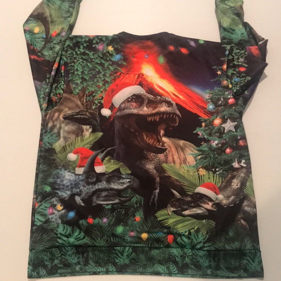 Crazy Tstars TRex Dinosaur Christmas shirt - Picture 6 of 7